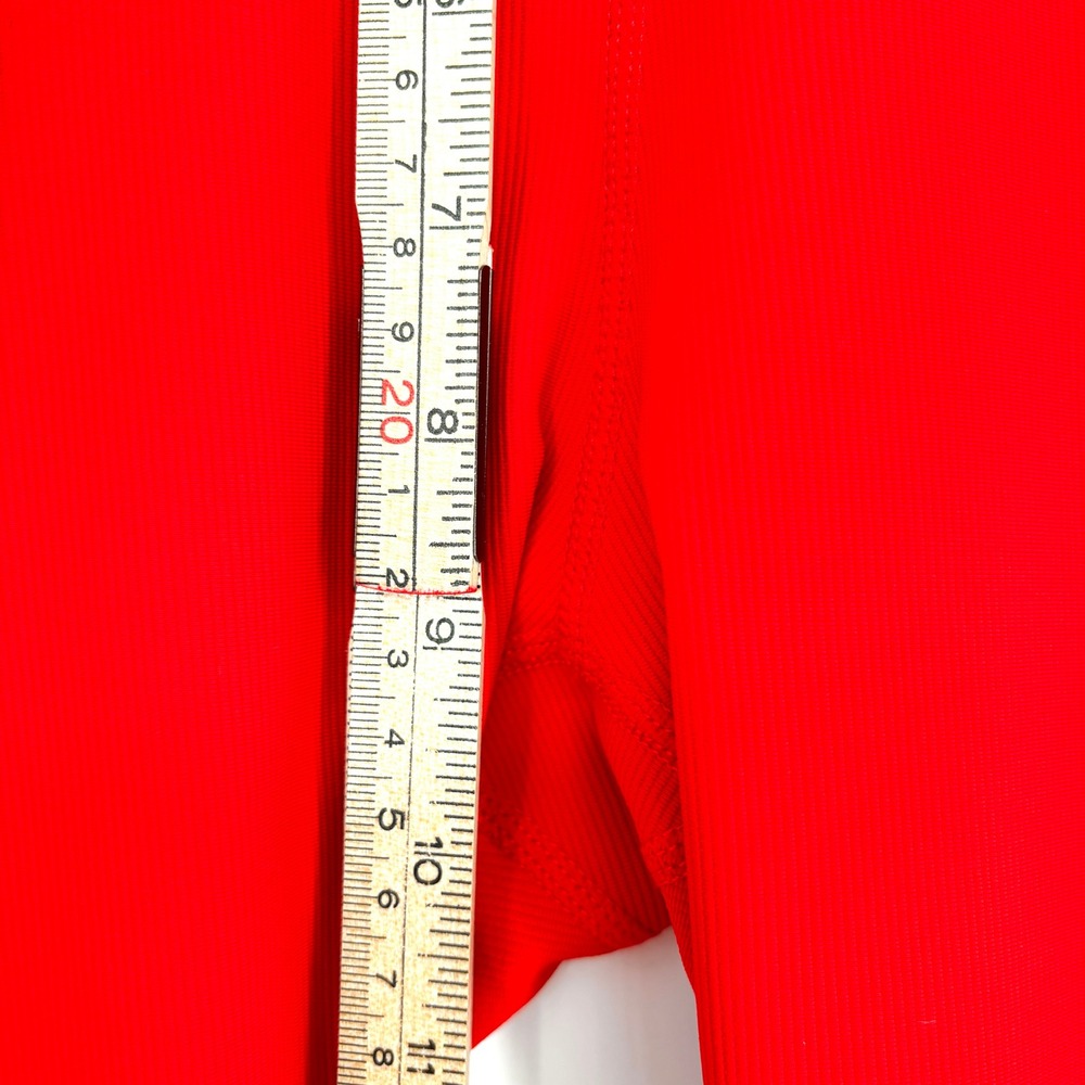 Wilo The‎ Label Red Ribbed Mid Rise Ruched Ankle Pull On Stretch Leggings XS - Picture 11 of 12